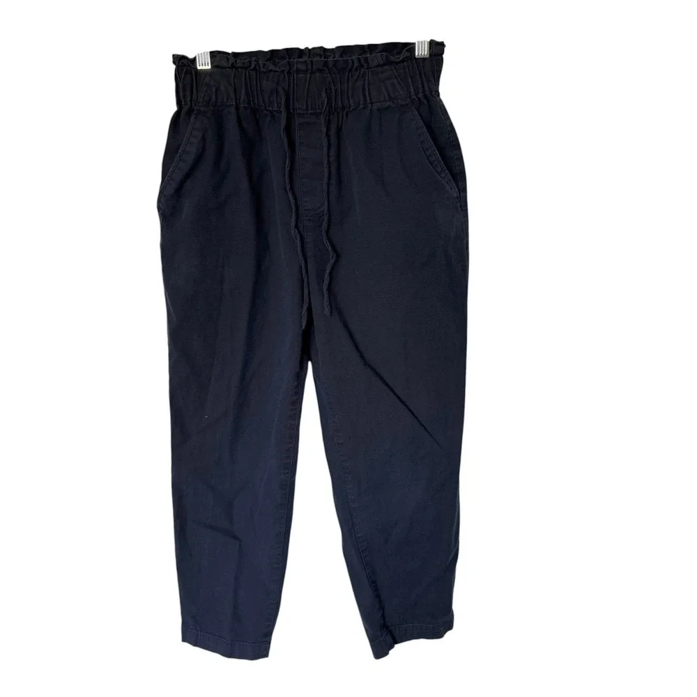LOFT Outlet‎ Jogger Pants Womens XSP Navy Blue Excellent Paperbag Waist Petite